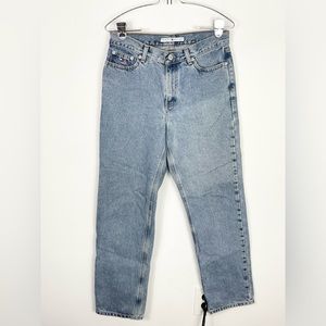 Vintage 90s Tommy Hilfiger High Waisted Tapered Mom Jeans Size 4 Light Wash